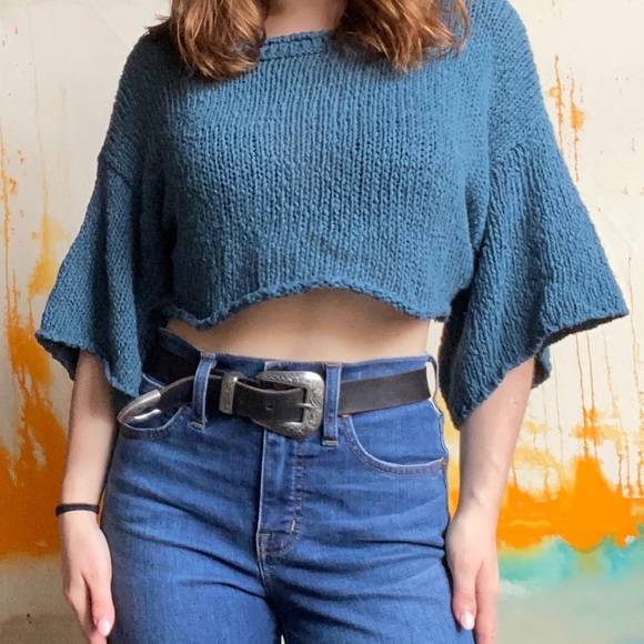 Urban Outfitters Sweaters - Urban Outfitters Cropped Aqua Sweater